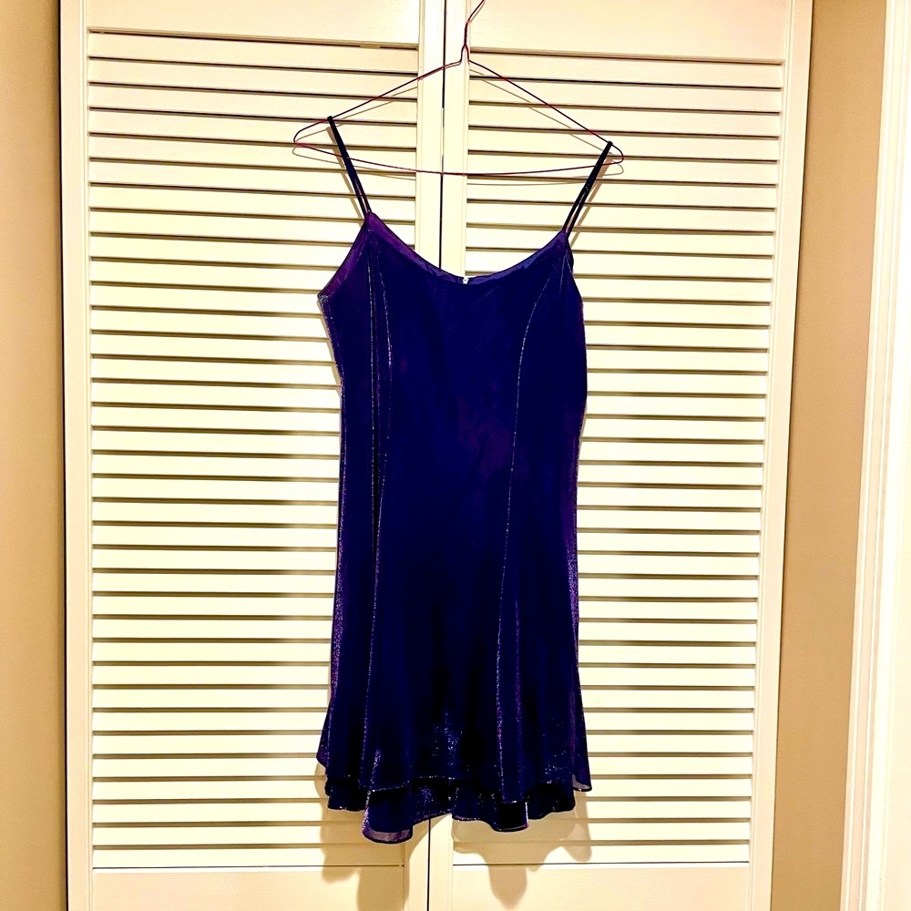 Purple metallic mini dress.  Juniors size small.